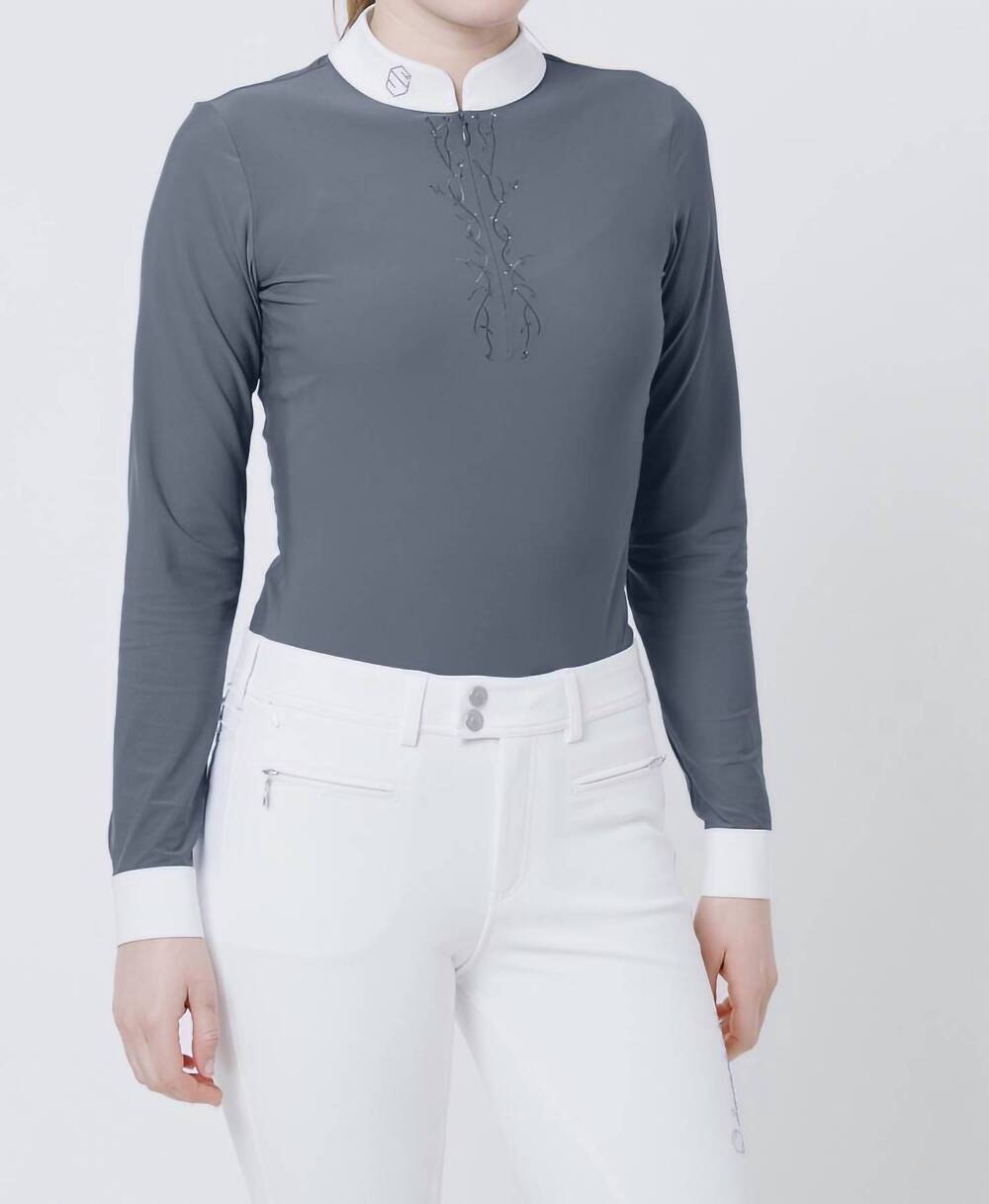 NEW SAMSHIELD loise crystal leaf long sleeve shirt in tempest